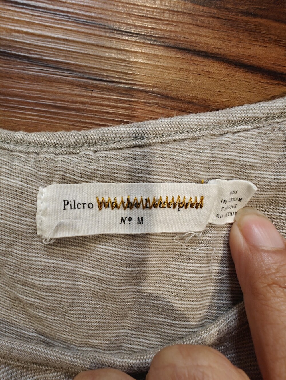 Anthropologie Pilcro Headwaters Womens Shirt Short Sleeve Ruffle GRAY - Picture 2 of 6